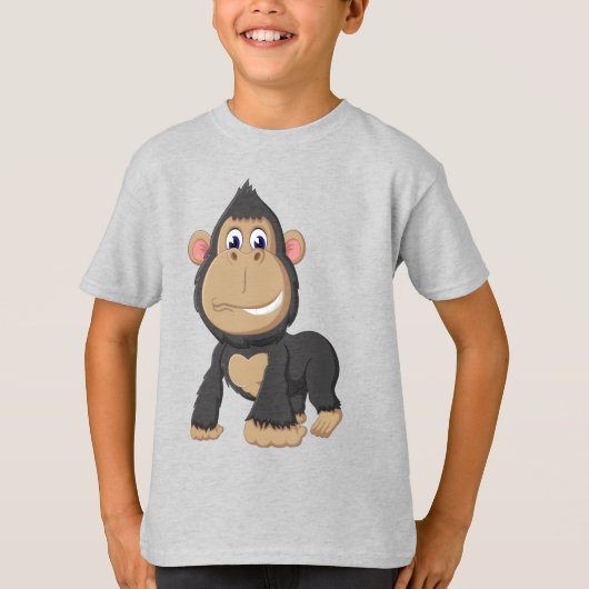 Niedlich animierter Gorilla T-Shirt (Vorderseite)