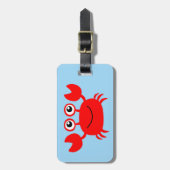 Niedlich animierter Happy Crab Hintergrund Gepäckanhänger (Vorderseite vertikal)