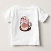 Niedlich animierter Hot Chocolate Marshmallows Car Baby T-shirt (Rückseite)