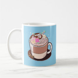 Niedlich animierter Hot Chocolate Marshmallows Car Kaffeetasse