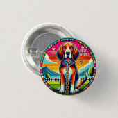 Niedlich animierter Hund Button (Vorne & Hinten)