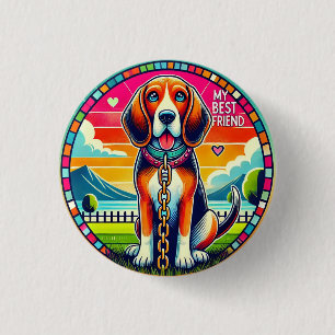 Niedlich animierter Hund Button