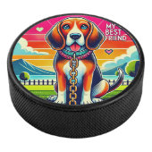 Niedlich animierter Hund Eishockey Puck (3/4)