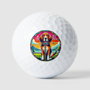 Niedlich animierter Hund Golfball