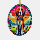 Niedlich animierter Hund Keramik Ornament (Rechts)