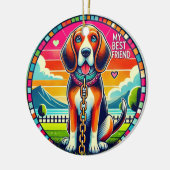Niedlich animierter Hund Keramik Ornament (Links)