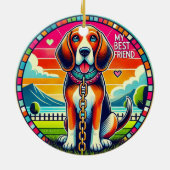 Niedlich animierter Hund Keramik Ornament (Hinten)