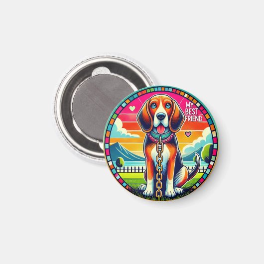 Niedlich animierter Hund Magnet (Vorderseite/Rückseite)