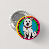 Niedlich animierter Hund mit Collar Button (Vorne & Hinten)