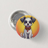 Niedlich animierter Hund mit Collar Button (Vorne & Hinten)