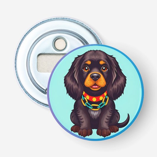Niedlich animierter Hund mit Collar Flaschenöffner (Vorderseite)