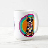Niedlich animierter Hund mit Collar Kaffeetasse (VorderseiteRechts)