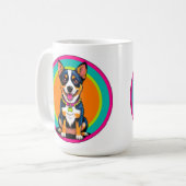 Niedlich animierter Hund mit Collar Kaffeetasse (Vorderseite Links)