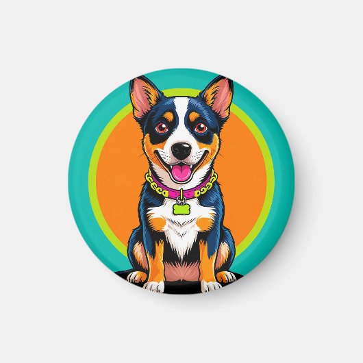 Niedlich animierter Hund mit Collar Magnet (Vorne)
