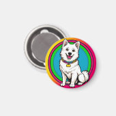 Niedlich animierter Hund mit Collar Magnet (Vorderseite/Rückseite)