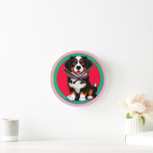Niedlich animierter Hund mit Collar Runde Wanduhr (Zuhause)