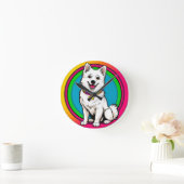 Niedlich animierter Hund mit Collar Runde Wanduhr (Zuhause)