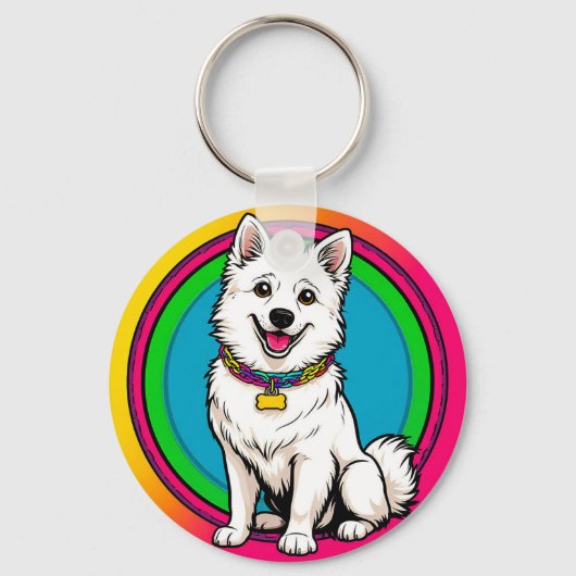 Niedlich animierter Hund mit Collar Schlüsselanhänger (Vorderseite)