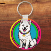 Niedlich animierter Hund mit Collar Schlüsselanhänger (Rückseite)
