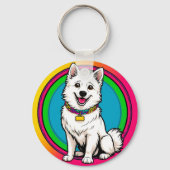 Niedlich animierter Hund mit Collar Schlüsselanhänger (Rückseite)