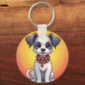 Niedlich animierter Hund mit Collar Schlüsselanhänger (Rückseite)