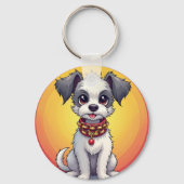 Niedlich animierter Hund mit Collar Schlüsselanhänger (Rückseite)