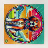 Niedlich animierter Hund Puzzle (Horizontal)