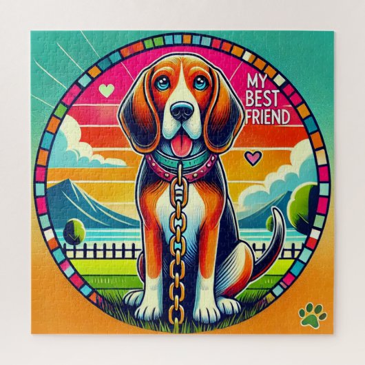 Niedlich animierter Hund Puzzle (Vertikal)