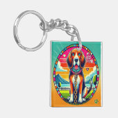 Niedlich animierter Hund Schlüsselanhänger (Vorderseite links)