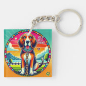 Niedlich animierter Hund Schlüsselanhänger (Rückseite)