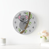 Niedlich animierter Koala-Bär Große Wanduhr (Zuhause)