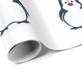 Niedlich animierter Pinguin Geschenkpapier (Rolleneckpunkt)