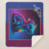 Niedlich animiertes Baby Dragon Sherpa Blanket Sherpadecke (Vorderseite)