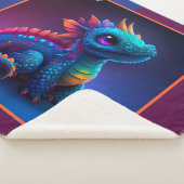 Niedlich animiertes Baby Dragon Sherpa Blanket Sherpadecke (3/4)