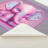 Niedlich animiertes Baby Elephant Sherpa Blanket Sherpadecke (3/4)