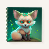 Niedlich animiertes Baby Fox-Notebook Notizblock (Vorderseite)