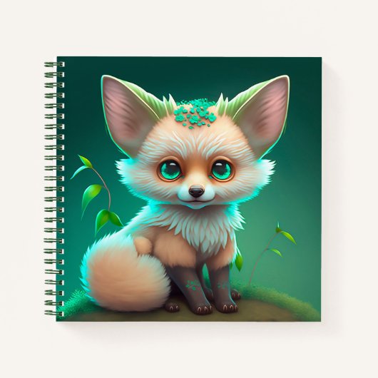 Niedlich animiertes Baby Fox-Notebook Notizblock (Vorderseite)