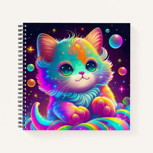 Niedlich animiertes Cat Sketchbook-Notebook Notizblock (Vorderseite)