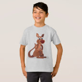 Niedlich animiertes Kangaroo mit Baby-T - Shirt (Vorne ganz)