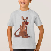 Niedlich animiertes Kangaroo mit Baby-T - Shirt (Vorderseite)
