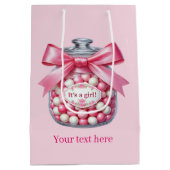 Niedlich anpassbar ist es eine Mädchendusche Mittlere Geschenktüte (Rückseite)