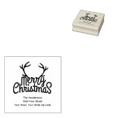 Niedlich Antler Frohe Weihnachts-Rücksendeadresse Gummistempel (Stempel)