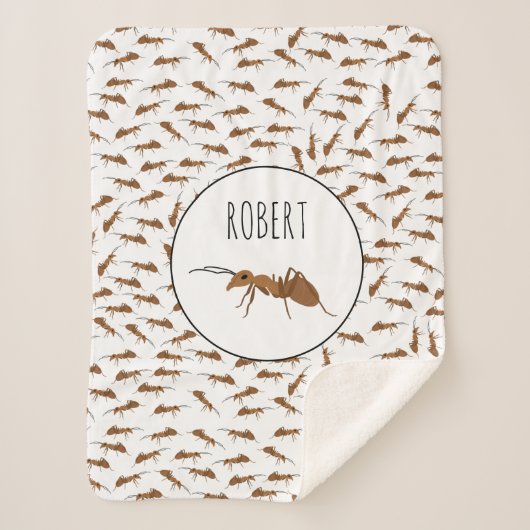 Niedlich Ants Pattern Individuelle Name Kinder Sherpadecke (Vorderseite)