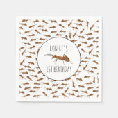 Niedlich Ants Pattern Individuelle Name Kindergebu Serviette (Vorderseite)