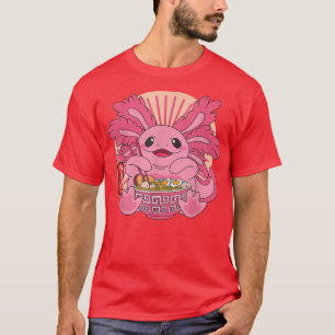 Niedlich Aolotl Eating Ramen Noodles Japanischer L T-Shirt