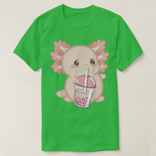 Niedlich Aolotl Japanese Strawberry Milk Anime Pin T-Shirt (Design vorne)