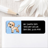 Niedlich Apricot Poodle Cartoon Blue (Insitu)