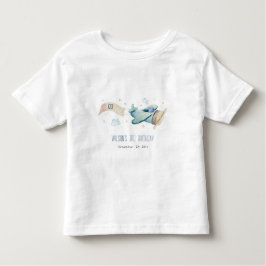 Niedlich Aqua Green Blue Kids Flugzeug Wolken Gebu Kleinkind T-shirt