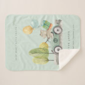 Niedlich Aqua Green Teddy Balloon Party Car Sherpadecke (Vorderseite (Horizontal))