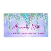 Niedlich Aqua Turquoise Unicorn Glitzer Tropfen Mo (Vorne)